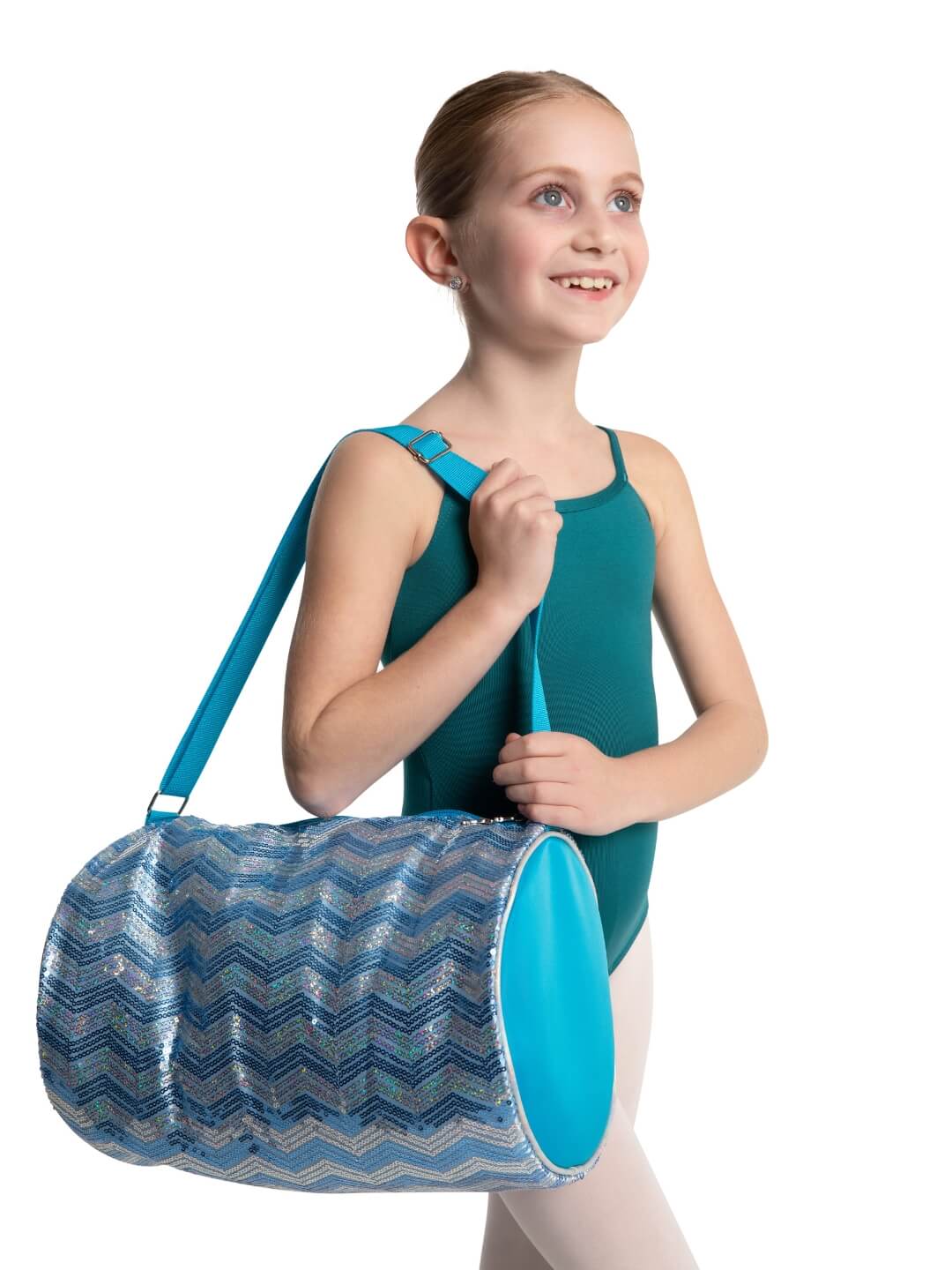Chevron Barrel Bag, Alternate, color, blue