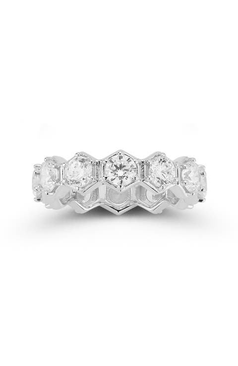 Hexagon Cubic Zirconia Ring