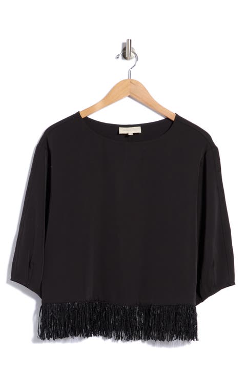 Fringe Trim Woven Top