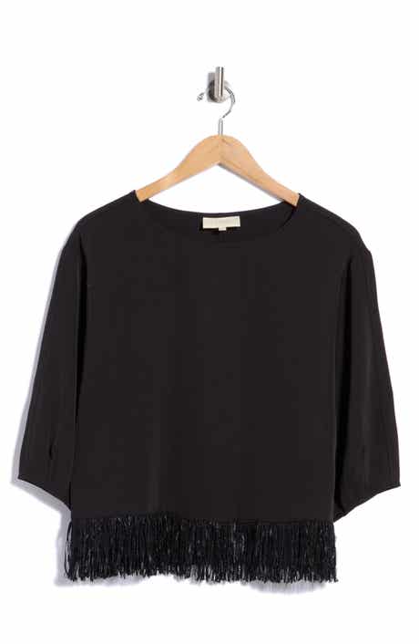 Fringe Trim Woven Top
