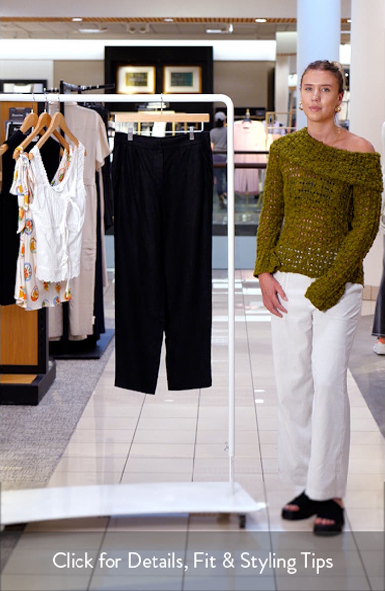 Linen Straight Leg Crop Pants, sales video thumbnail