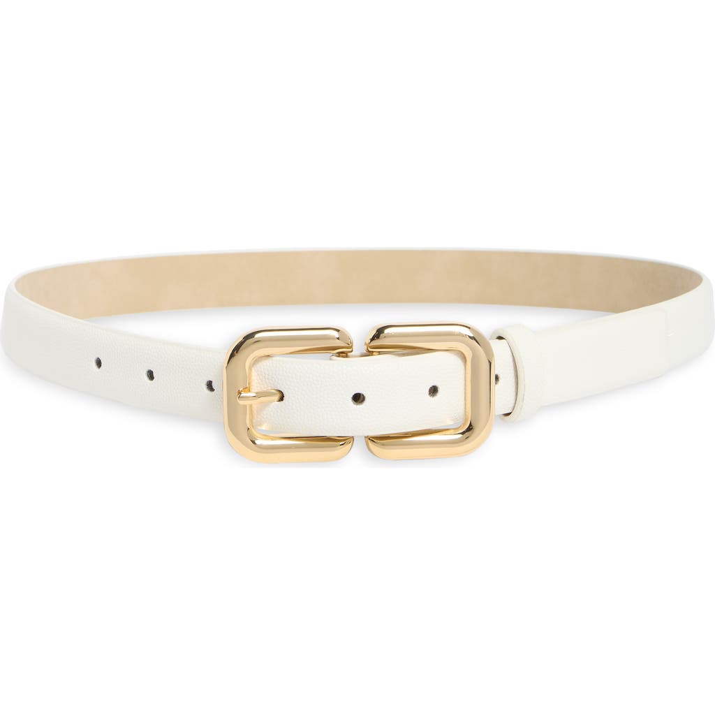 Steve Madden Double Buckle Belt in White at Nordstrom Rack, Size X-Large