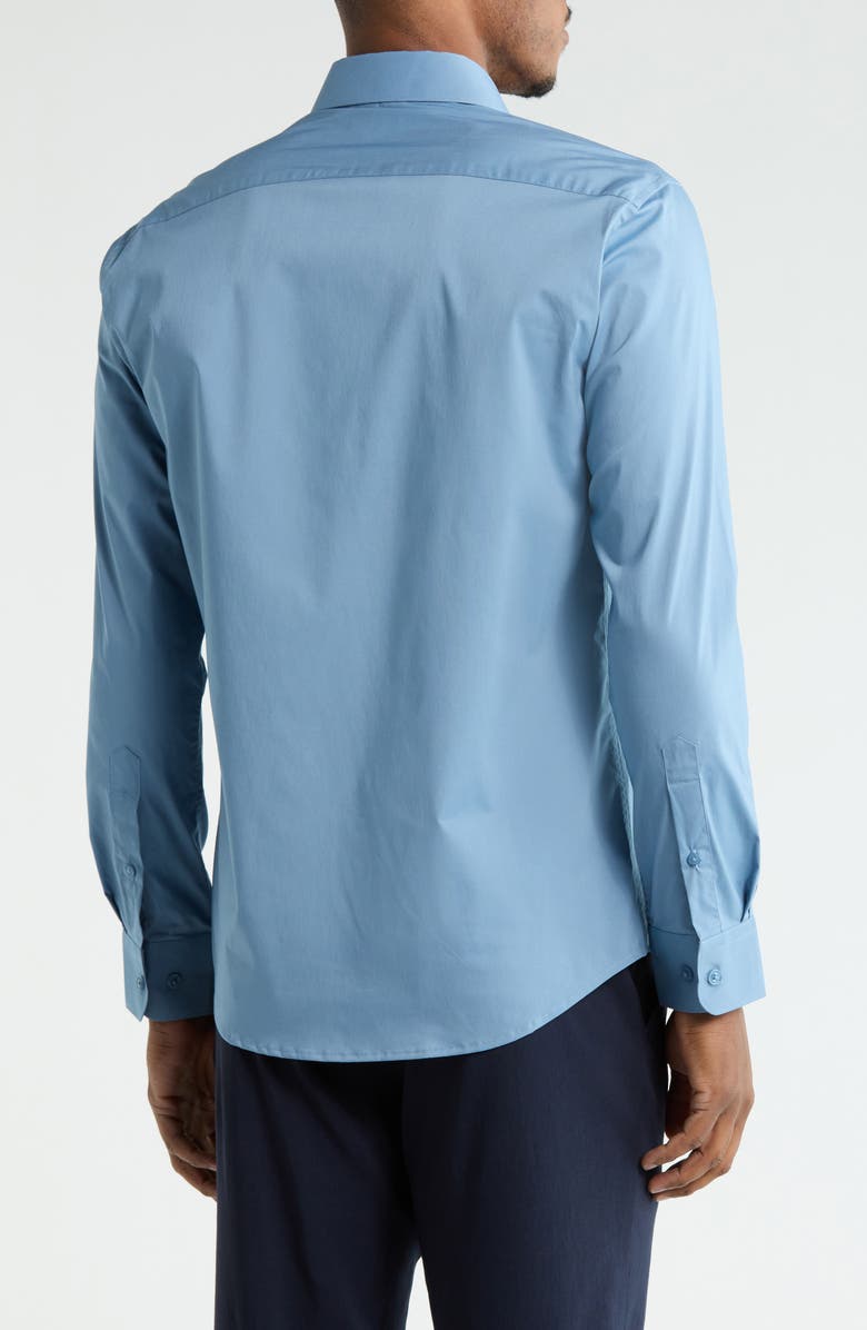 DKNY Steel Solid Stretch Dress Shirt, Alternate, color, Steel Blue