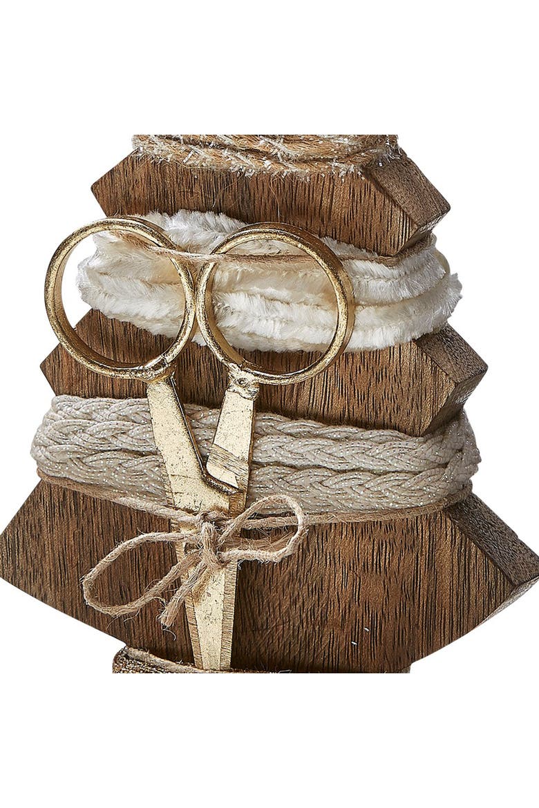 Champagne Tree Ribbon and Scissor Set Taupe Brown Ribbons, Alternate, color, Brown