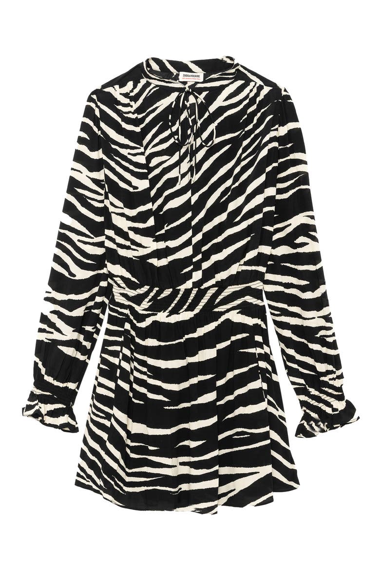 Rayados Zebra Minidress, Alternate, color, BLACK