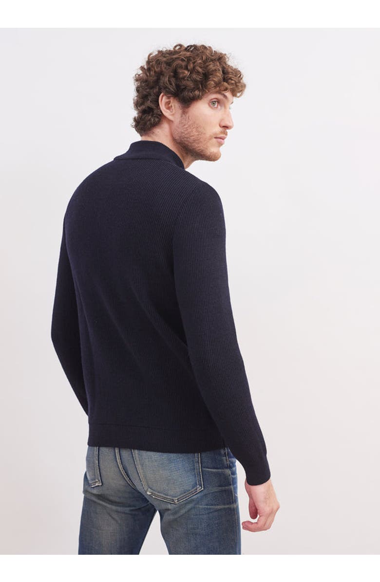 Saint James BOURBOULE - Buttoned High Collar Sweater, Alternate, color, Navy