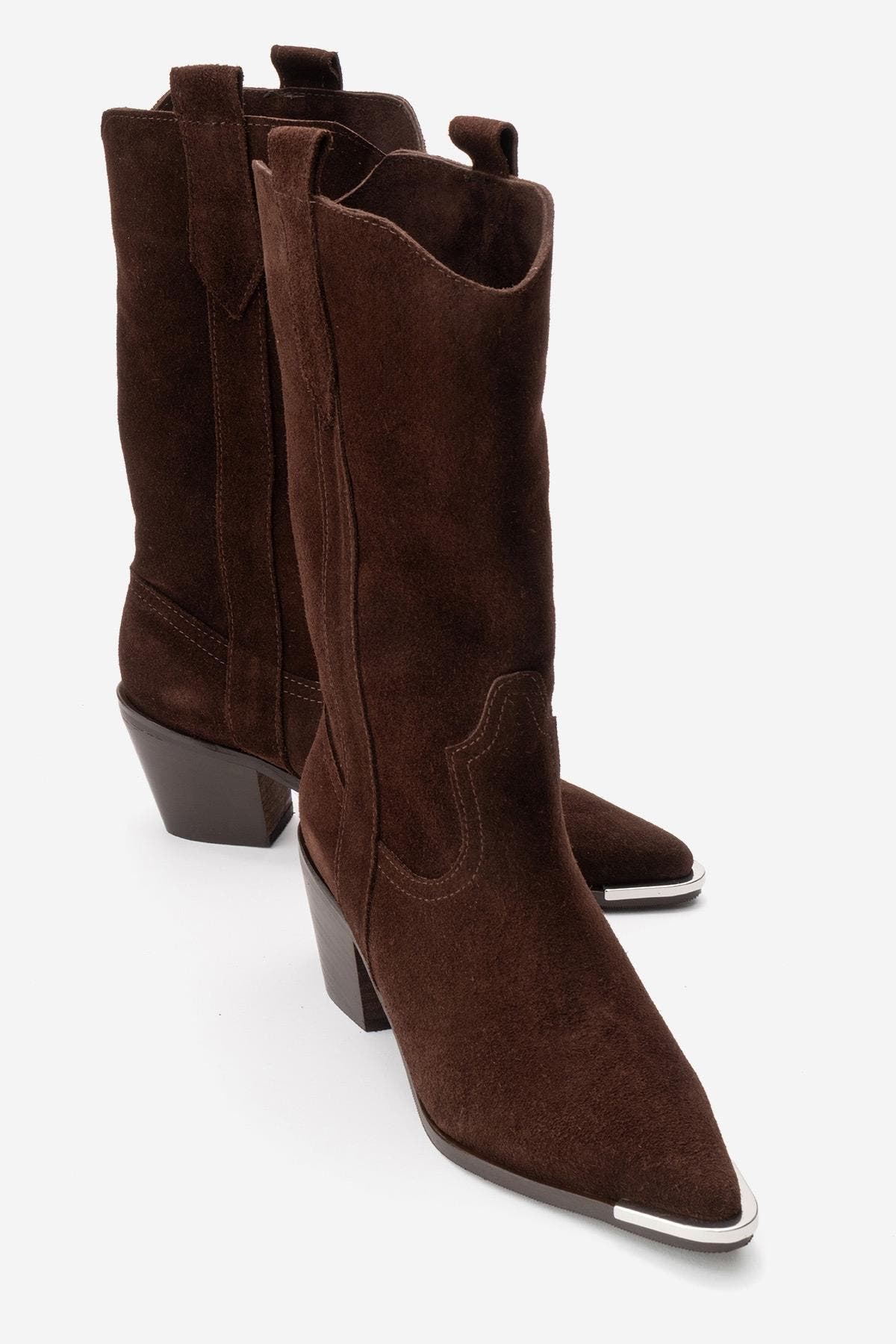 Alvi Leather Western Boot, Alternate, color, Brown Suede