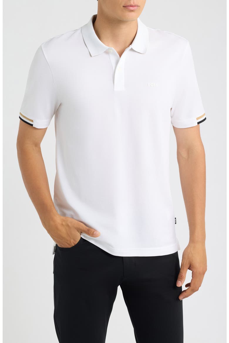Parlay Solid Cotton Piqué Polo, Main, color, WHITE
