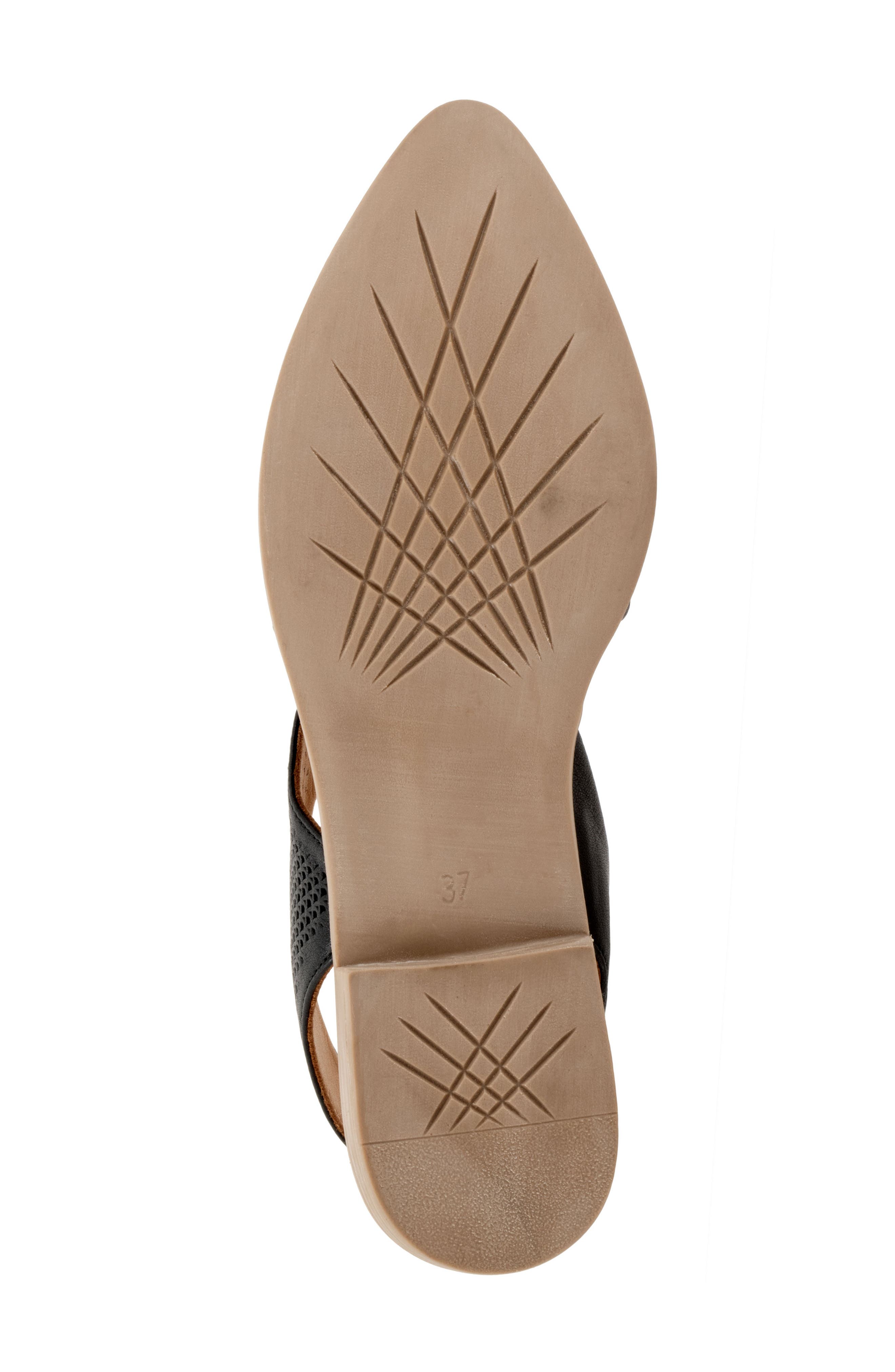 Bueno Bianca Perf Slingback Pointed Toe Flat, Alternate, color, Black