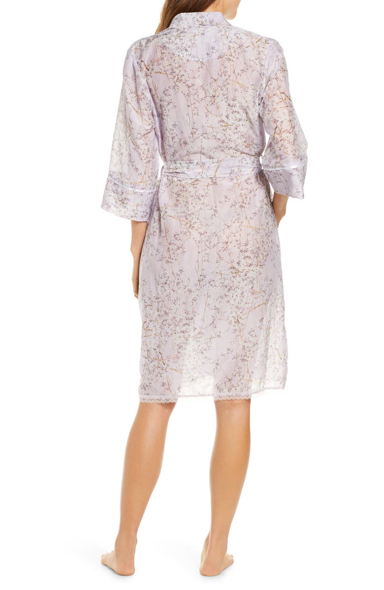 Papinelle Cherry Blossom Cotton & Silk Robe, Alternate, color, Lilac