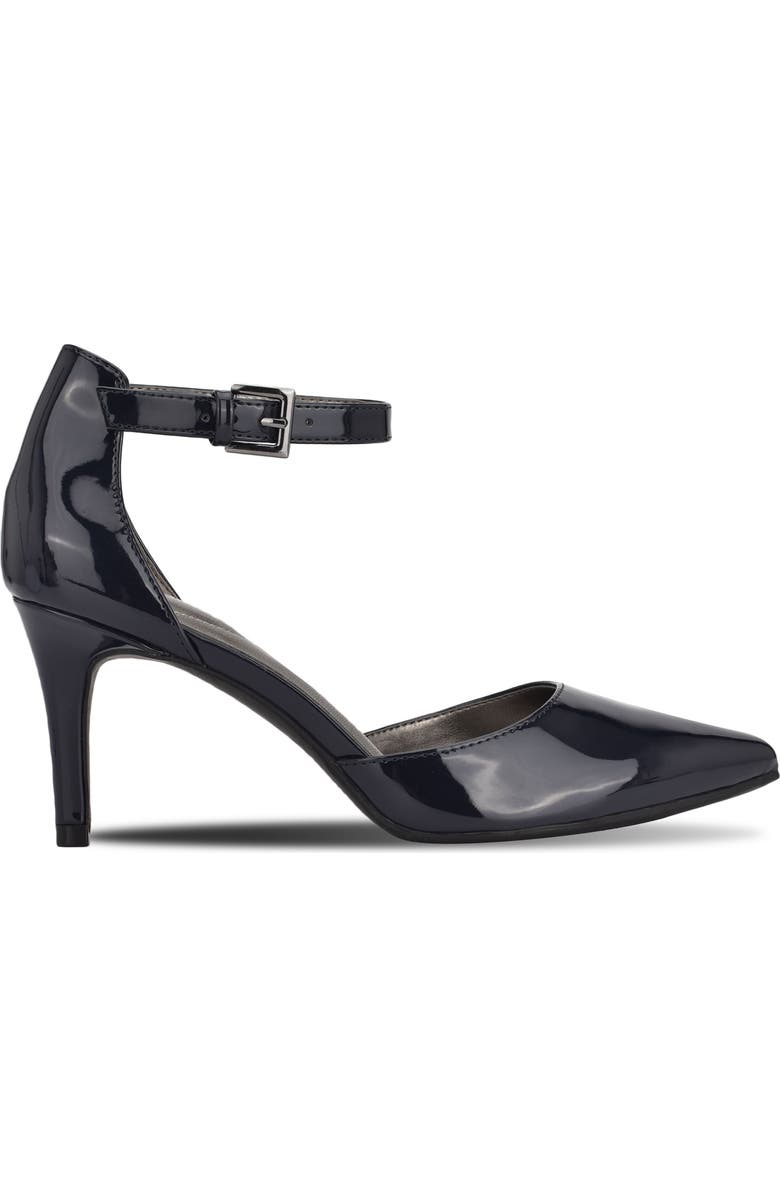 Bandolino Ginata Pointed Toe Ankle Strap Pump, Alternate, color, Navy Patent