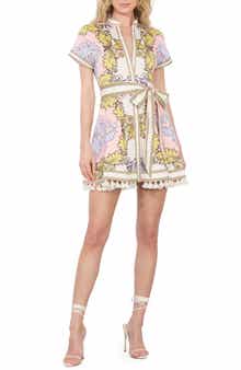 Alice + Olivia Lucy Belted Poplin Minidress