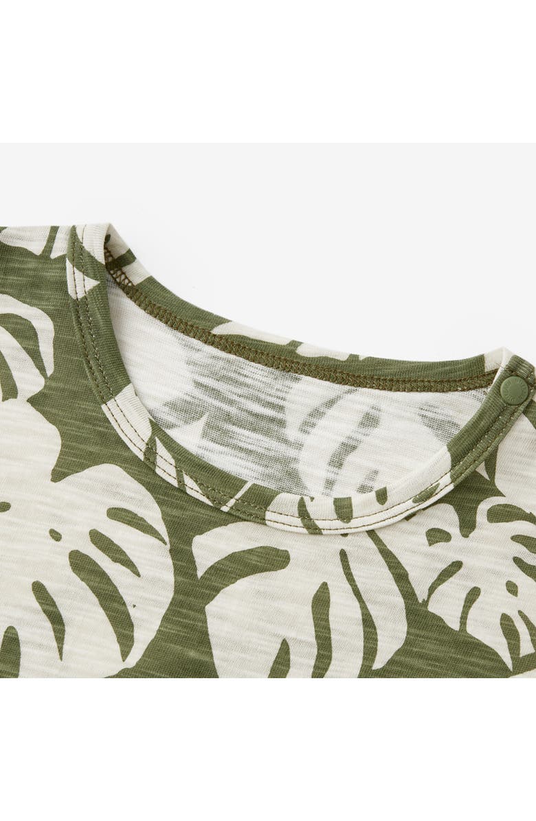 Milkbarn Slub Cotton Pocket Tee, Alternate, color, Island Leaf Silhouette