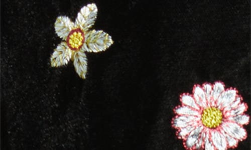 Tao Comme Des Garçons Floral Embroidered Velvet Jacket In Black