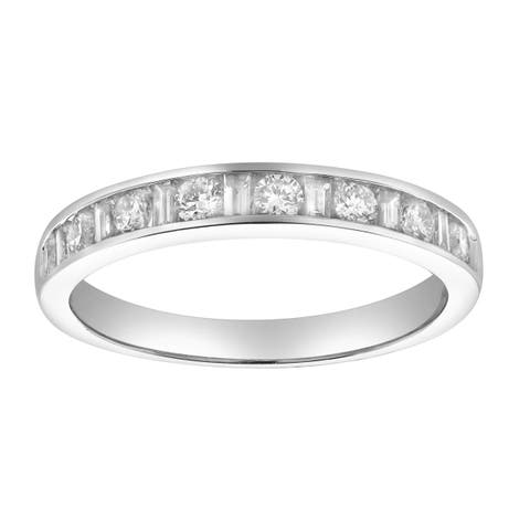 Cosmos 14K Gold Round Diamond Studded Band Ring - 0.52cts