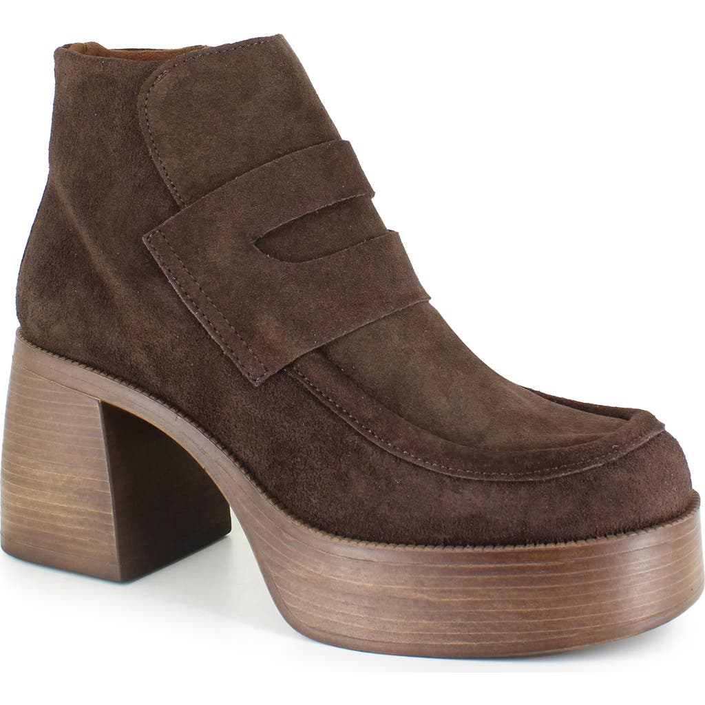 Candie's Bertina Water Resistant Platform Bootie in Brown Suede at Nordstrom, Size 41