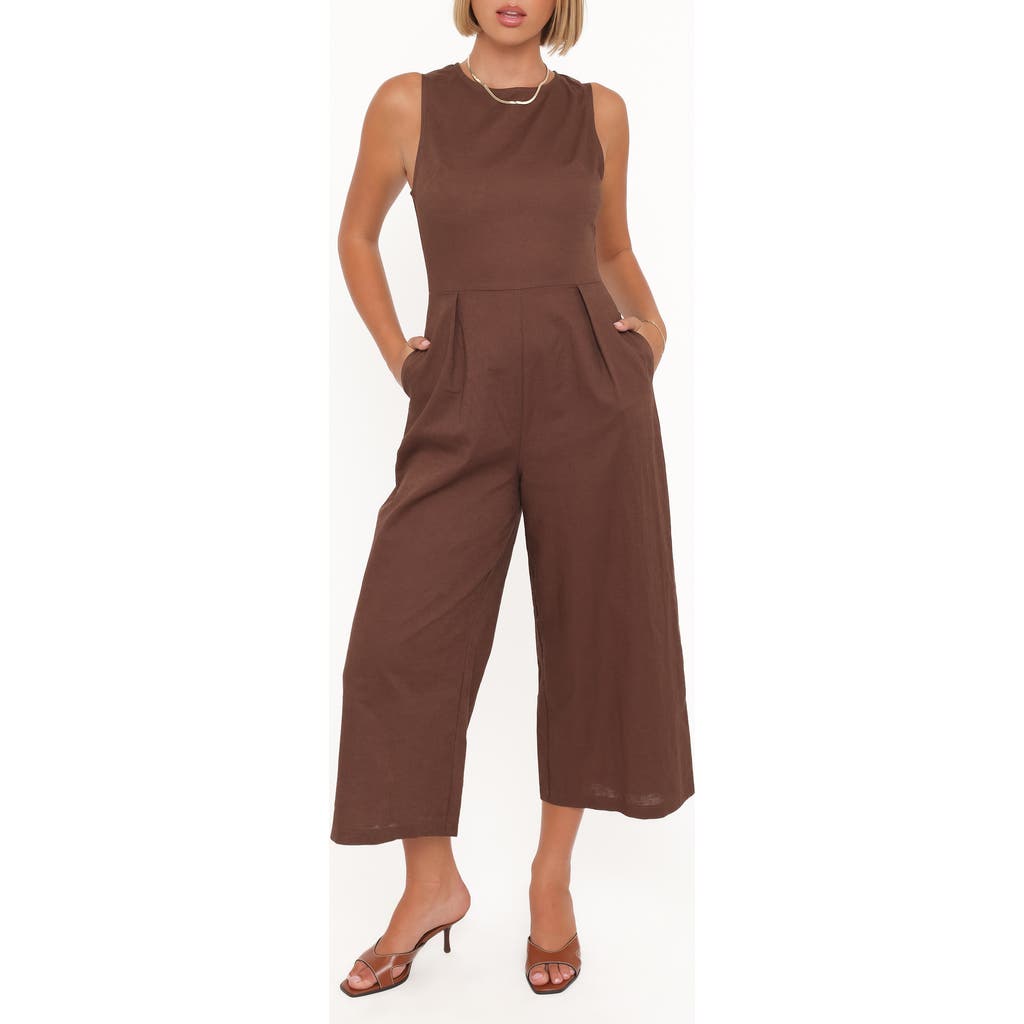 Petal And Pup Petal & Pup Ester Linen Blend Jumpsuit In Brown