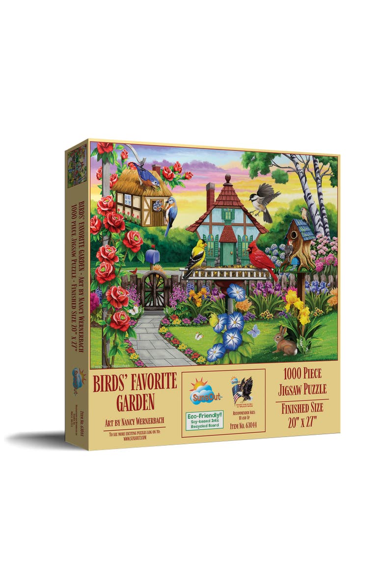 Birds' Favorite Garden 1000 piece Jigsaw Puzzle for Adults, Main, color, Multicolor