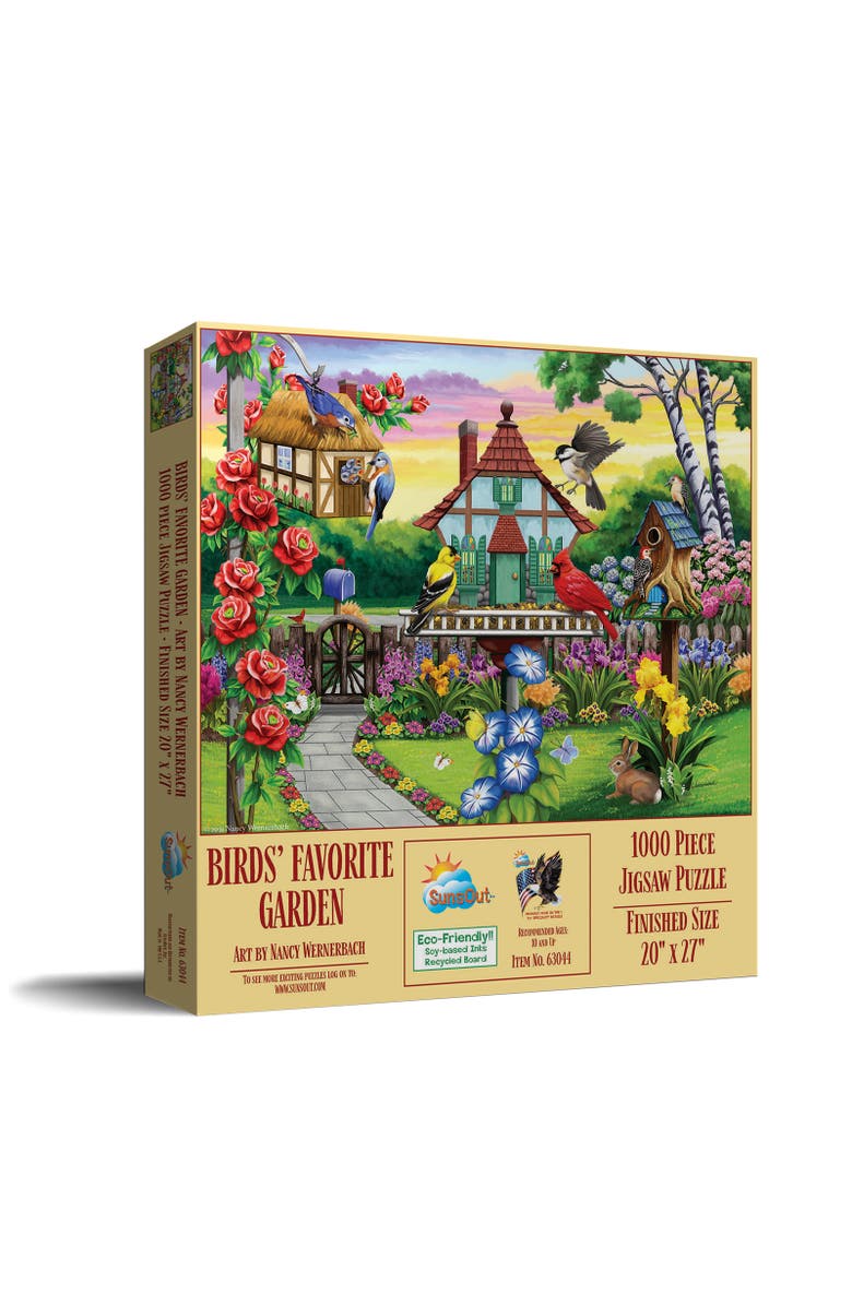Sunsout Birds' Favorite Garden 1000 piece Jigsaw Puzzle for Adults, Main, color, Multicolor