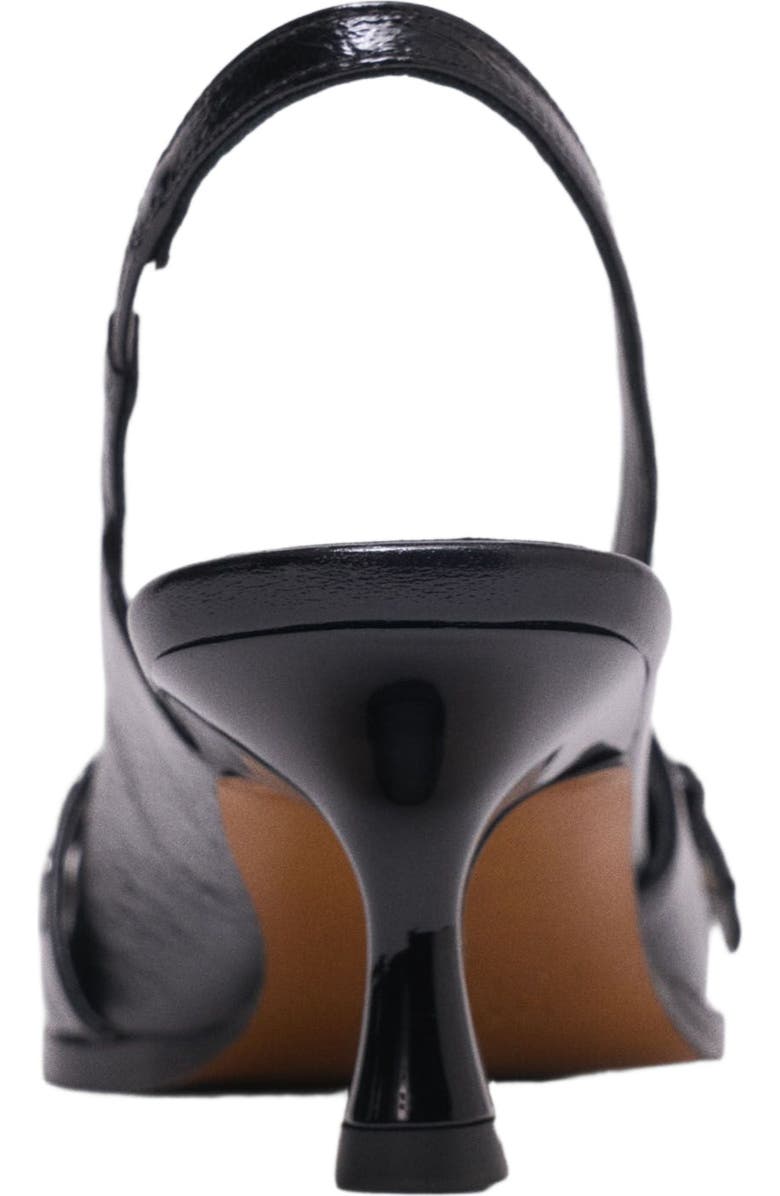 maje Leather pumps with eyelet strap, Alternate, color, Black