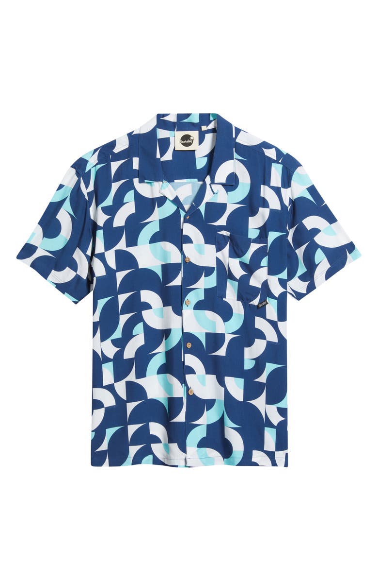 Boardies Print Camp Shirt, Main, color, Blue Multi