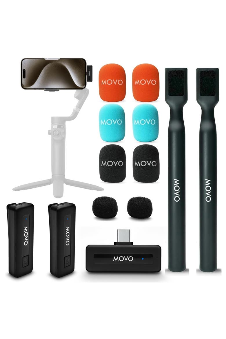 Wireless Mini UC Duo Dual Ultra Compact Wireless Lavalier Microphones for iPhone 15 and up with Handheld Adapter, Main, color, Black