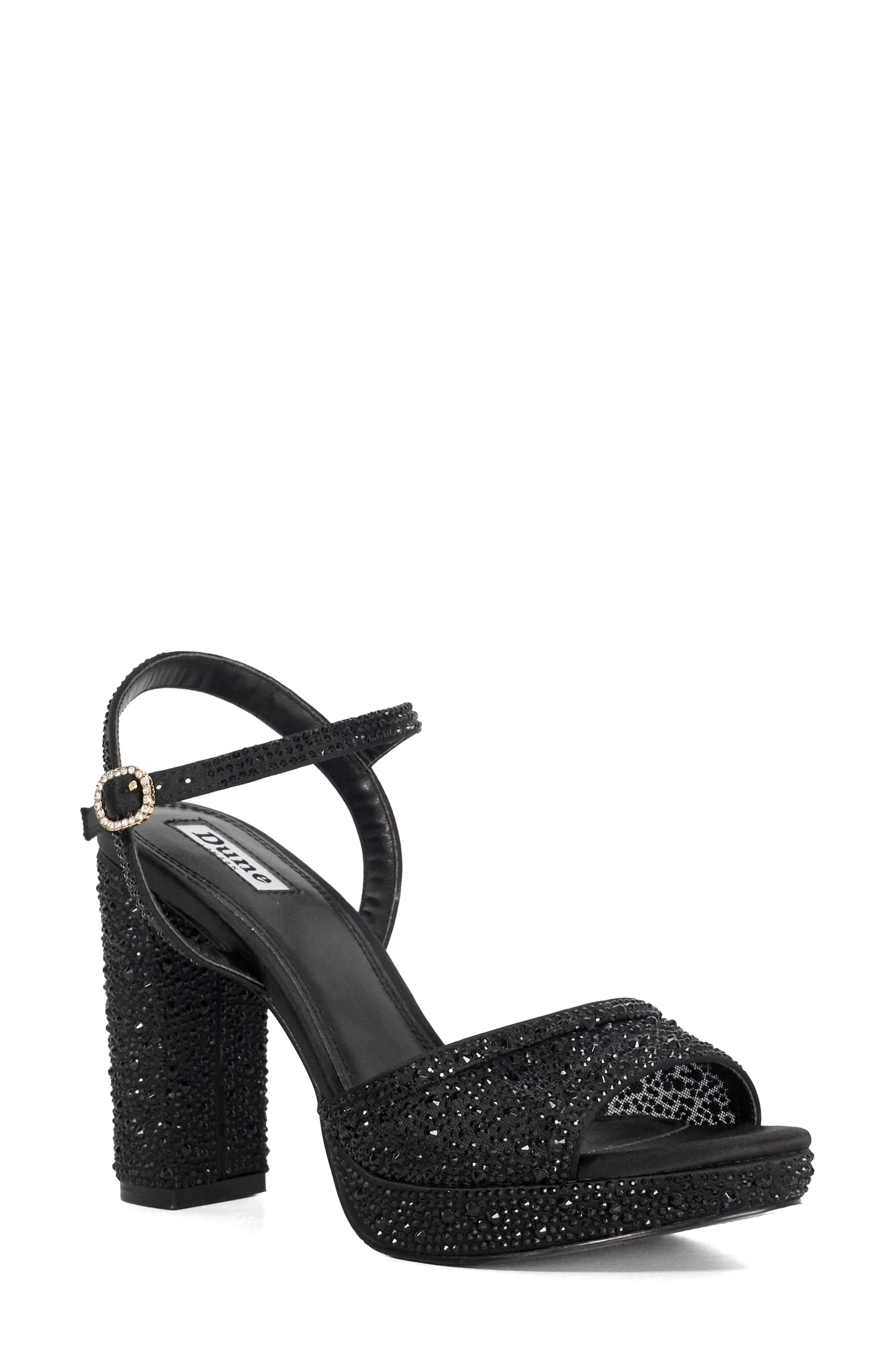 Dune London Mesmerizing Ankle Strap Platform Sandal, Main, color, Black