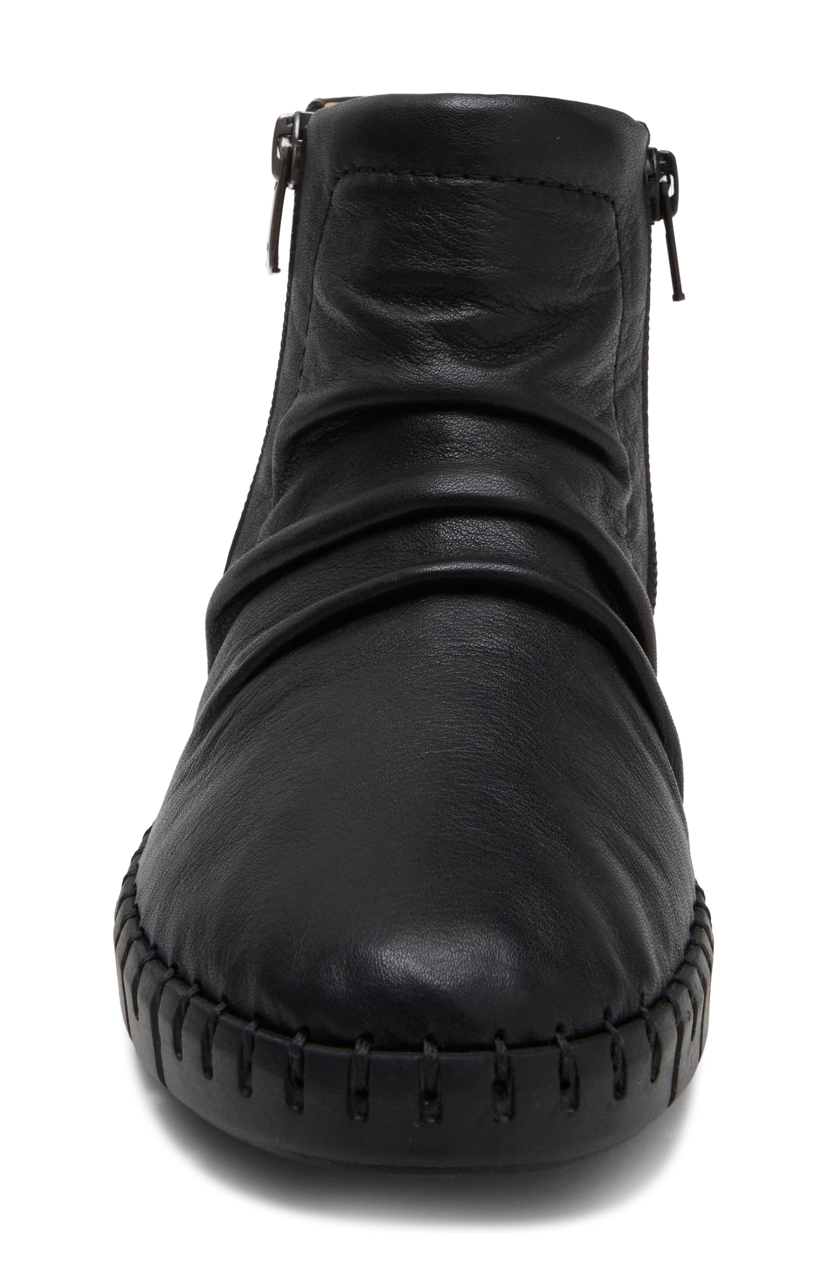 Mallorie Leather Bootie, Alternate, color, BLACK
