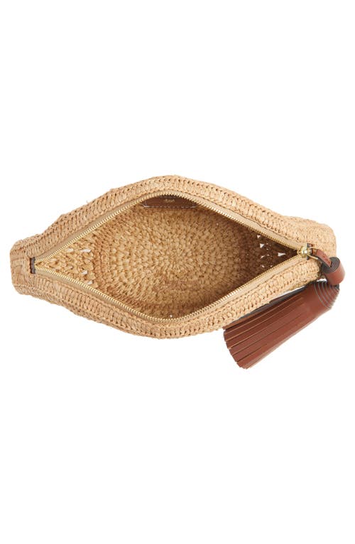 Anya Hindmarch Half Moon Raffia Clutch In Brown
