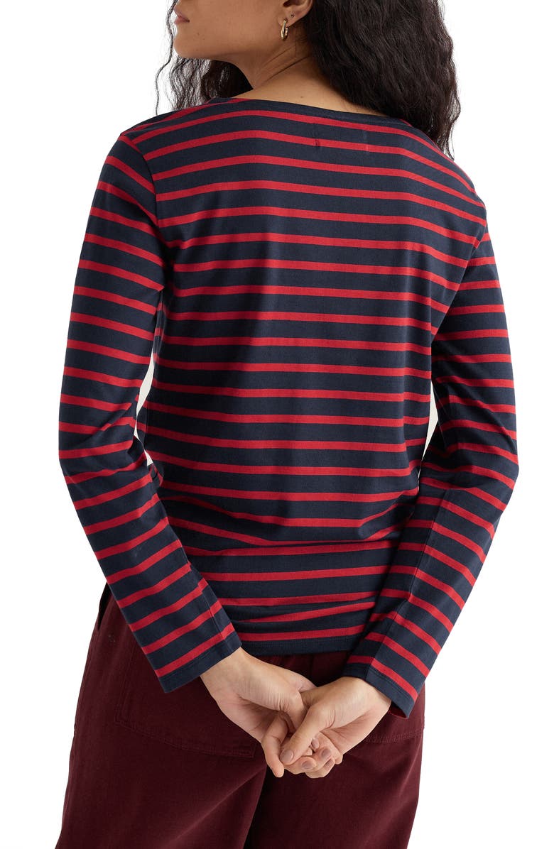 Seasalt Cornwall Sailor Stripe Organic Cotton Top, Alternate, color, Breton Maritime Deep Rust