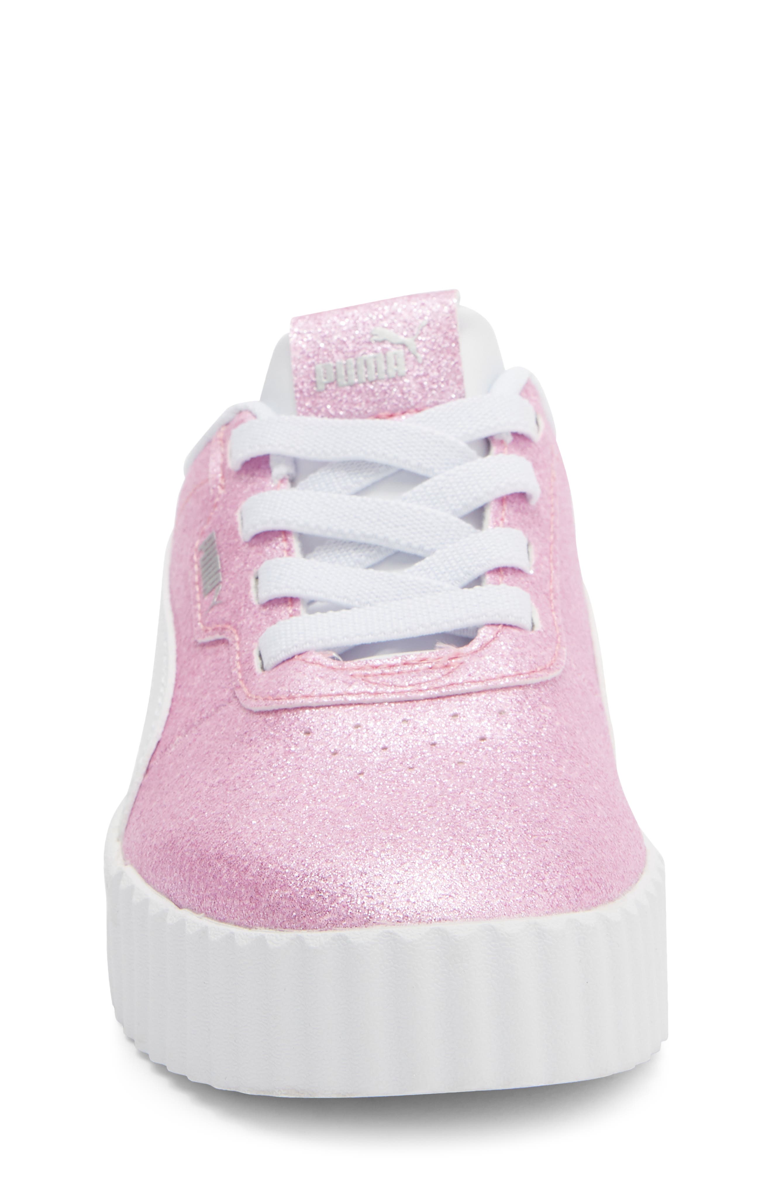 Kids' Carina 3.0 Glitz Sneaker, Alternate, color, PEACHSKIN/ PUMA SILVER