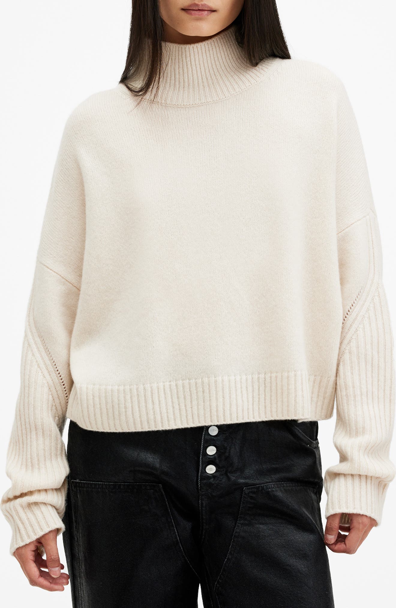 AllSaints Ines Cashmere &amp; Wool Turtleneck Sweater