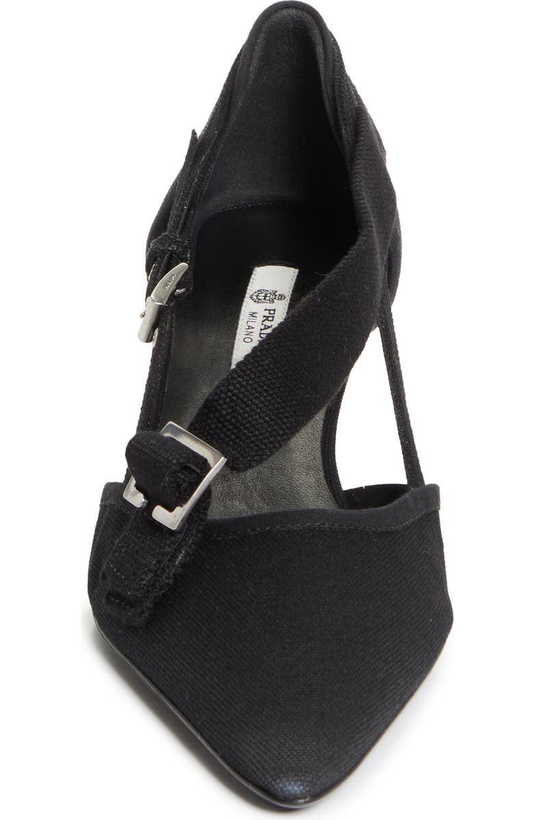 Prada Kitten Heel Pointed Toe Pump, Alternate, color, Nero