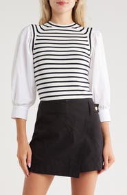 Derek Lam 10 Crosby Tirza Mixed Media Sweater