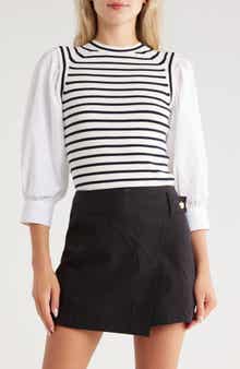 Derek Lam 10 Crosby Tirza Mixed Media Sweater