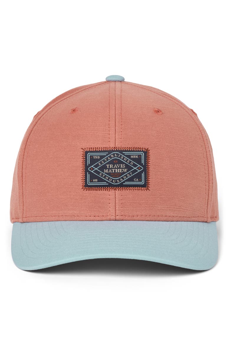 TravisMathew Do & Don'ts Snapback Baseball Cap, Alternate, color, Brick Dust
