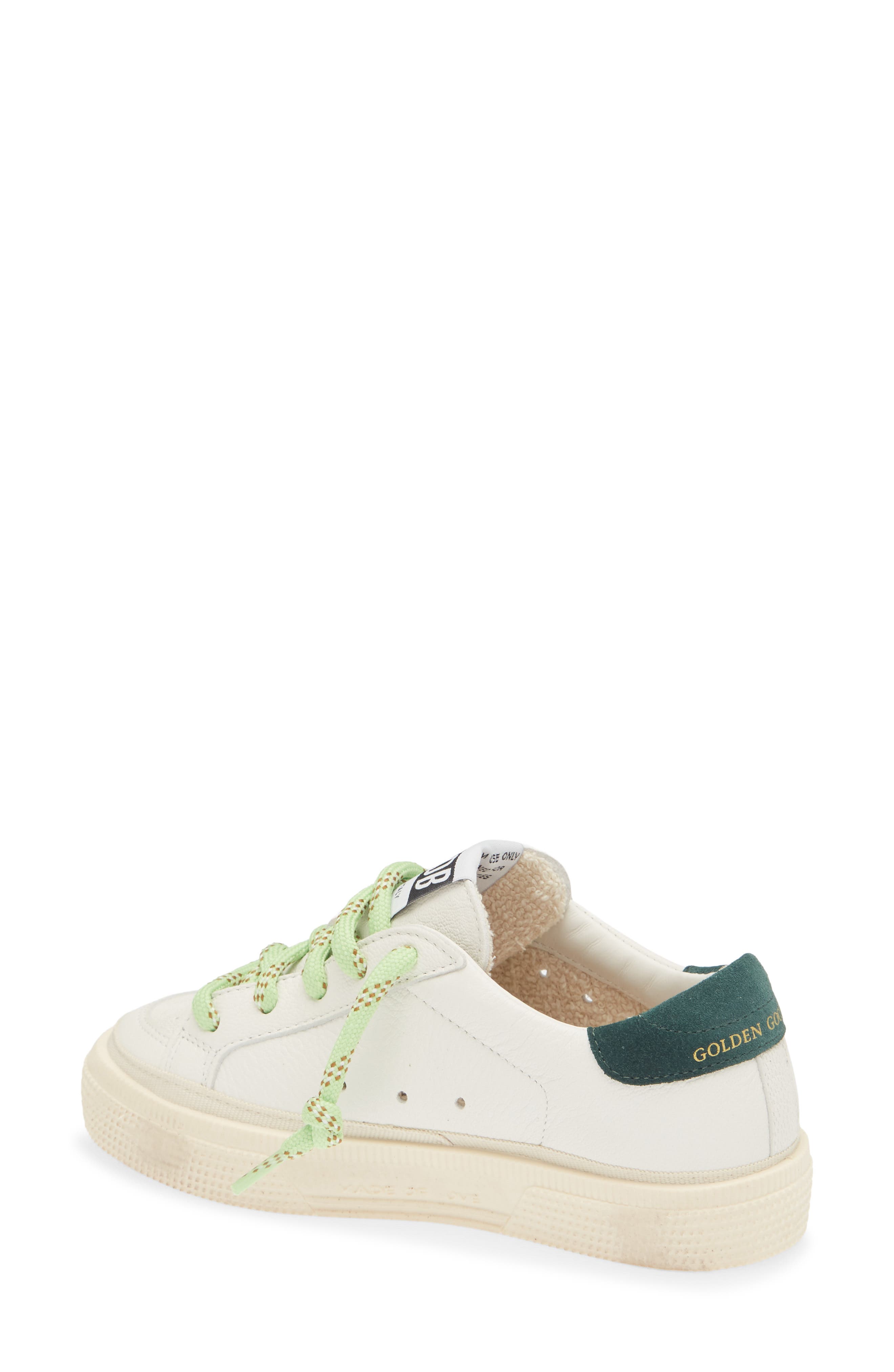Kids' May Sneaker, Alternate, color, WHITE/ BLACK/ GREEN