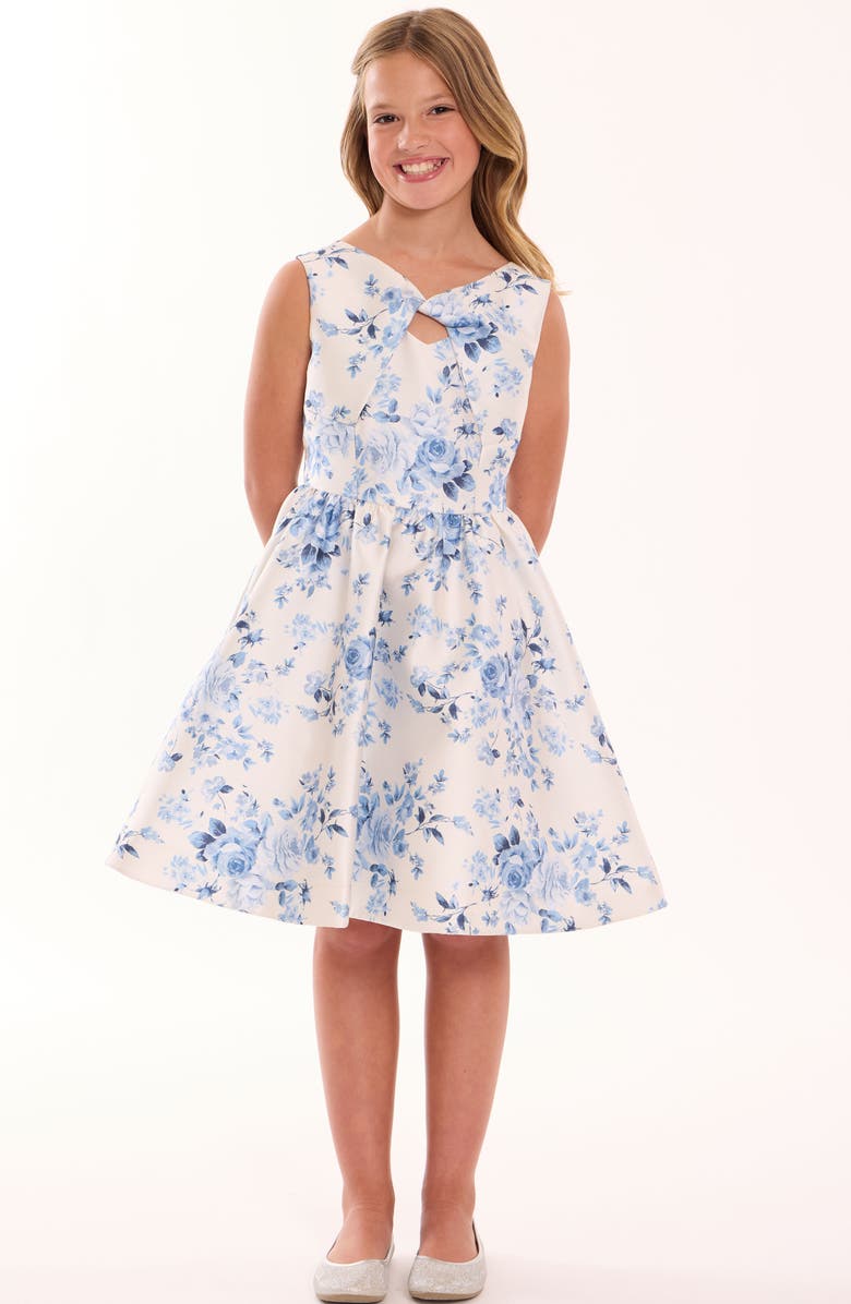 Iris 
Ivy Kids
 Twist Front Mikado Party Dress, Alternate, color, Ivory