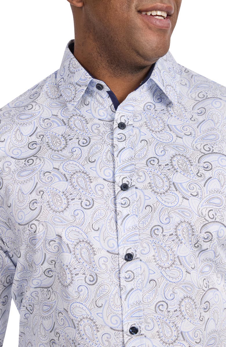 Johnny Bigg Regular Fit Louis Paisley Cotton Button-Up Shirt, Alternate, color,