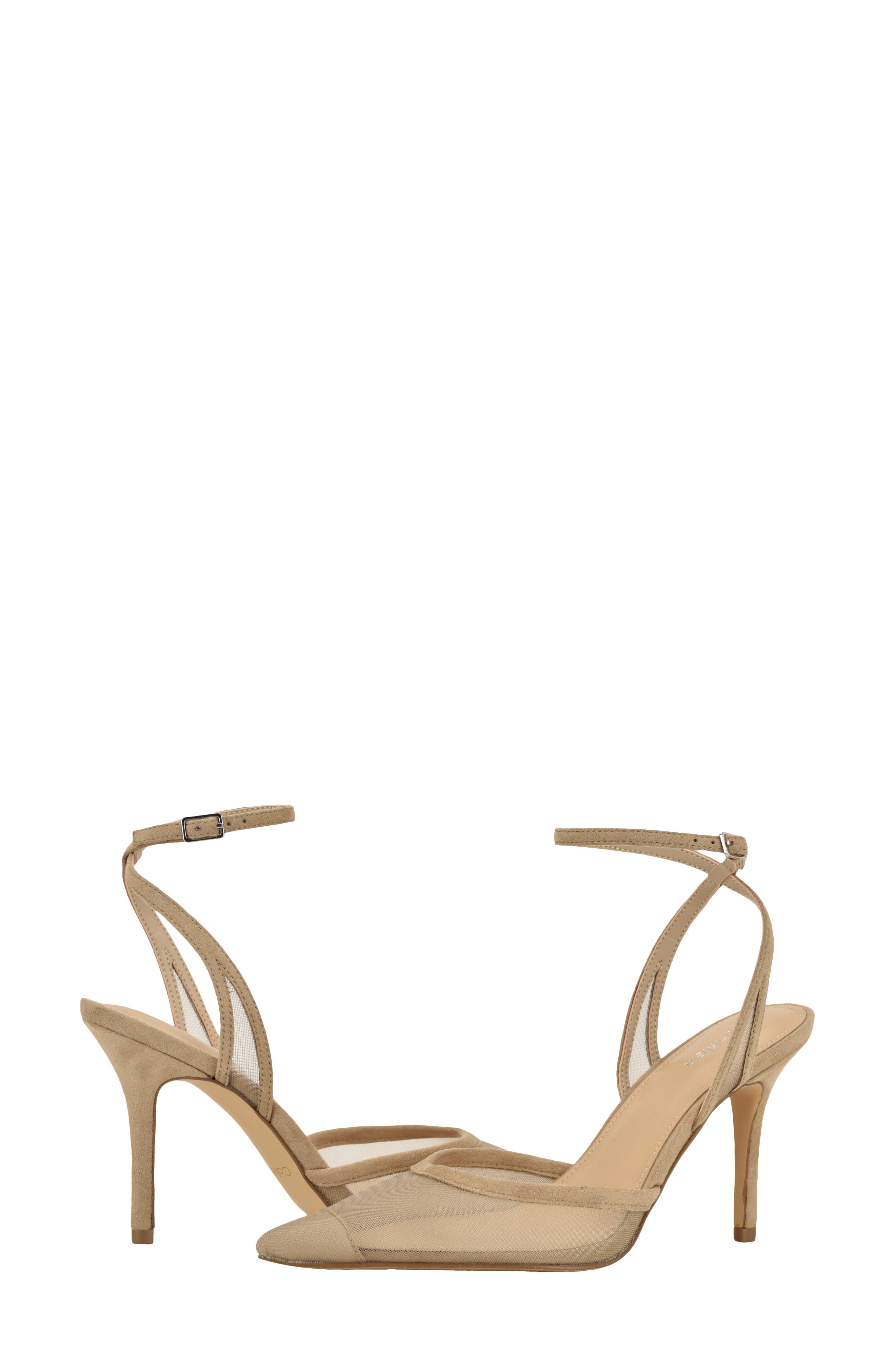 Ozala Ankle Strap Pump, Alternate, color, LIGHT NATURAL MESH