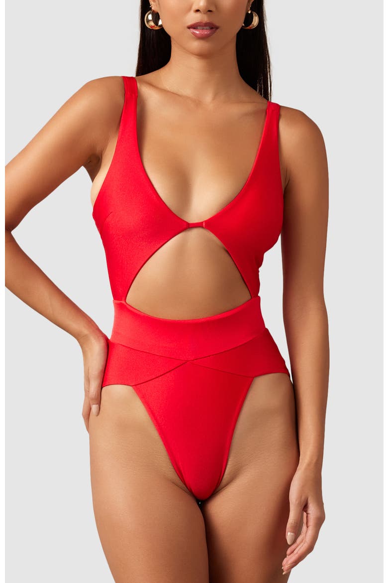 Aspire One-Piece Swimsuit, Main, color, Red
