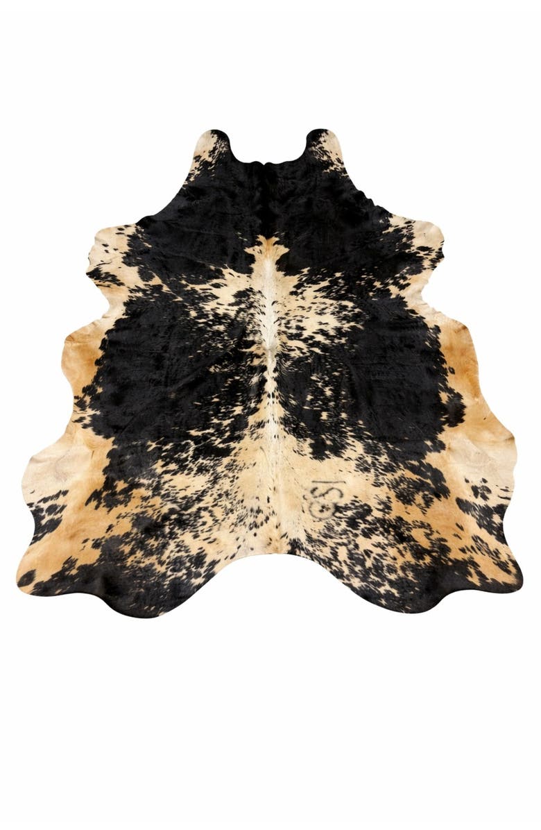 Rhacam Eco Hides Lazlo Black Speckled Cowhide Rug  7'8" × 5'11", Main, color, Black Speckled
