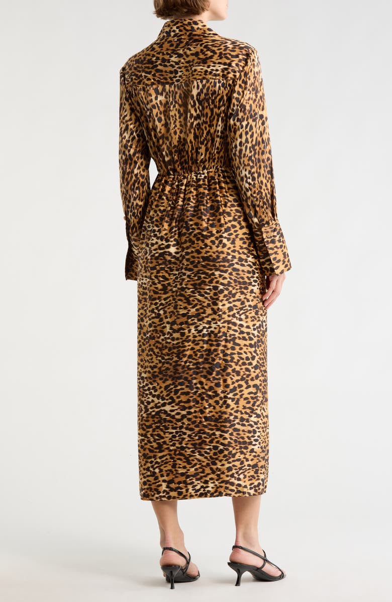 DKNY Jeans Cheetah Print Satin Dress, Alternate, color, Cheetah Blur Whiskey
