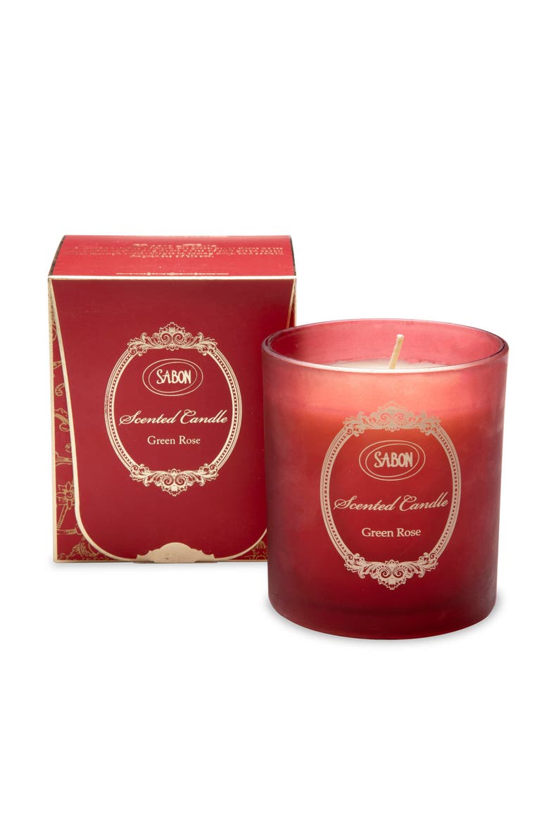 Candle Glass Green Rose, Alternate, color, 230 gr