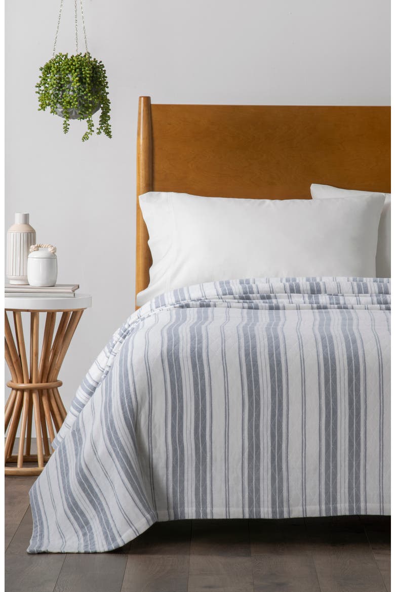 Jaida Stripe Blanket, Main, color, CHAMBRAY