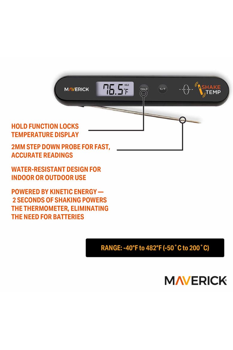 Shake Temp Instant Read Thermometer, Alternate, color, Black