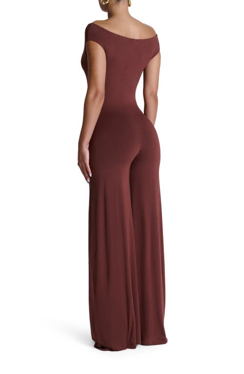 Naked Wardrobe Smooth Off The Shoulder Wide Leg Jumpsuit