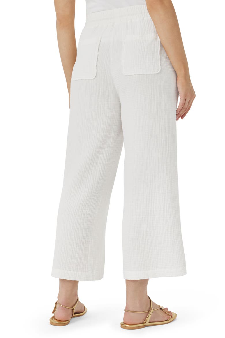 Ava Cotton Gauze Drawstring Pants, Alternate, color, WHITE