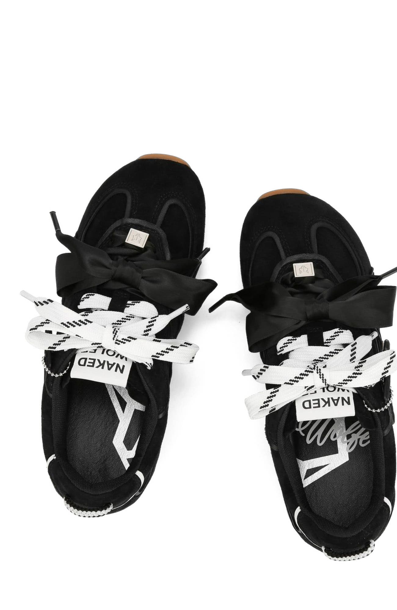 Adored Suede Sneaker, Alternate, color, Black Suede