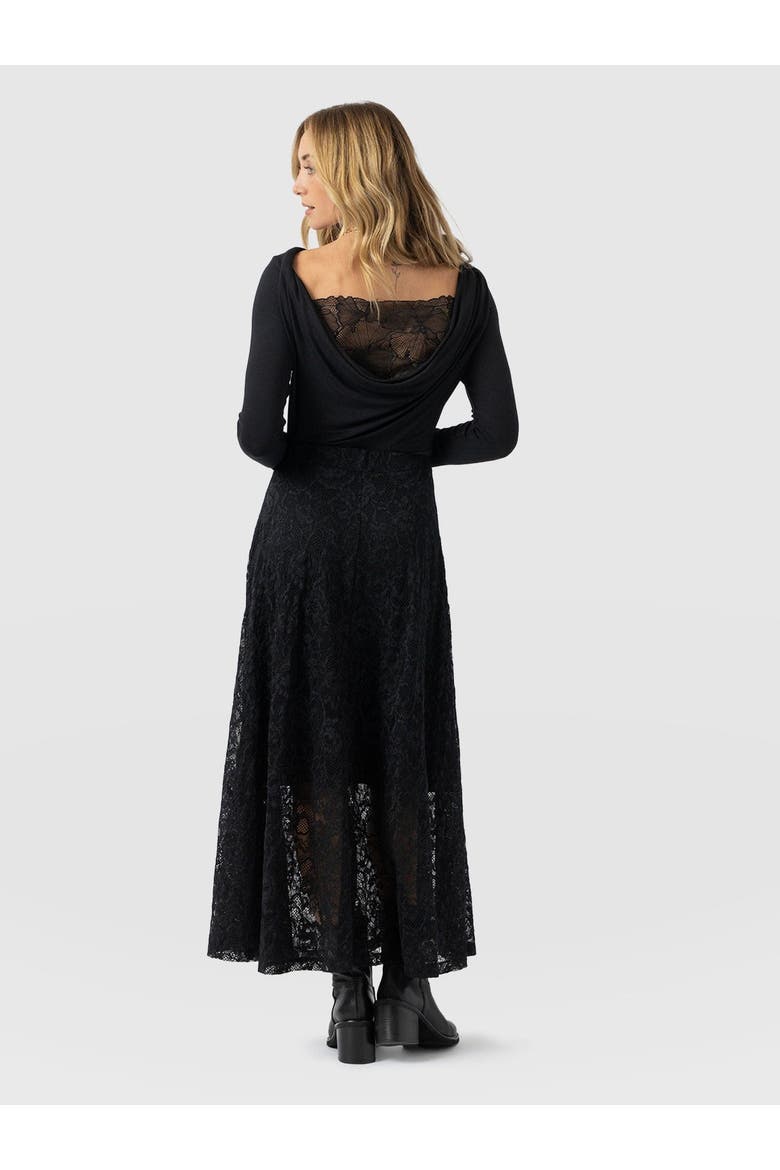 Lana A-Line Skirt, Alternate, color, Black Lace